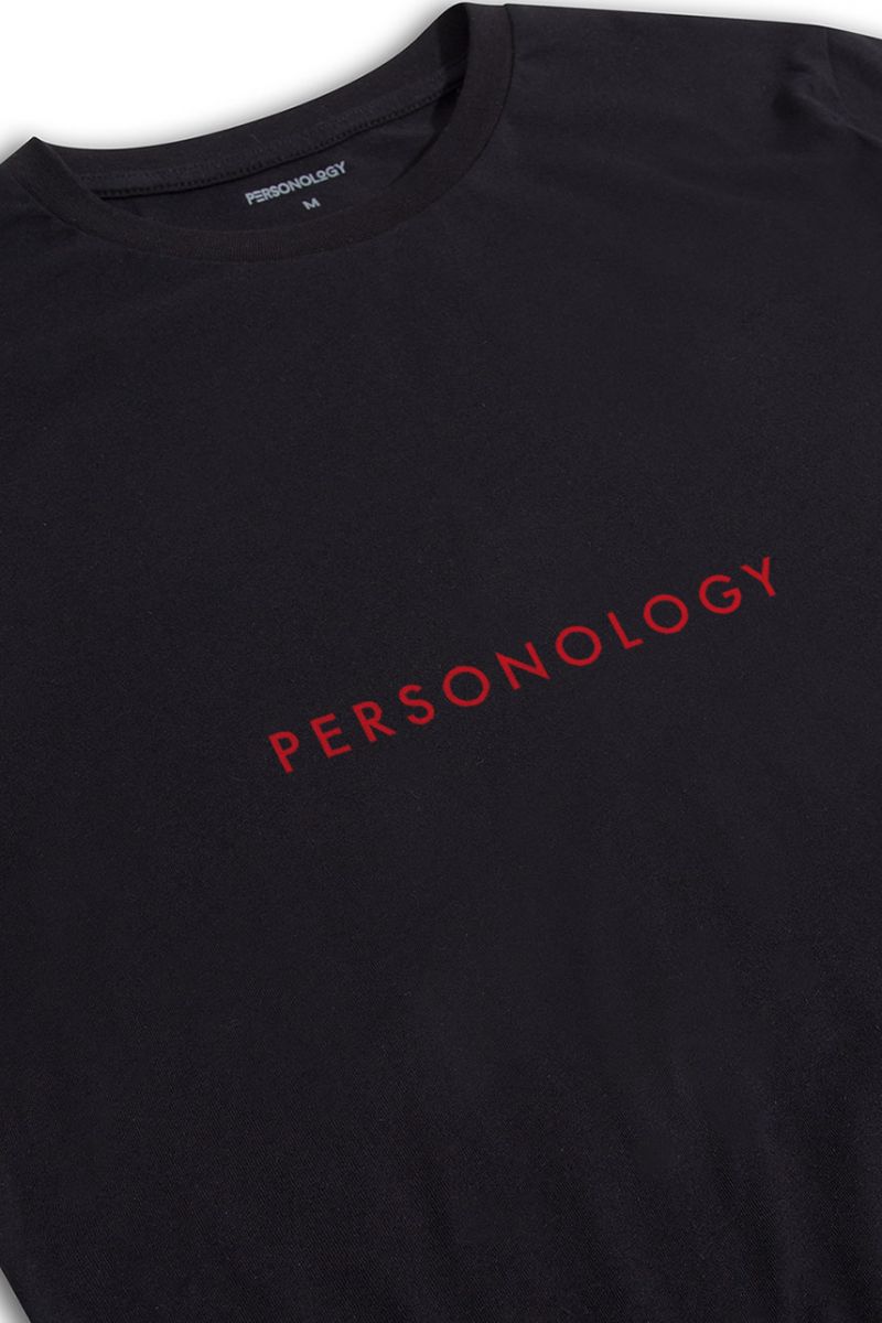 Black Soft Fabric Square Personology Design Short Sleeve Tee