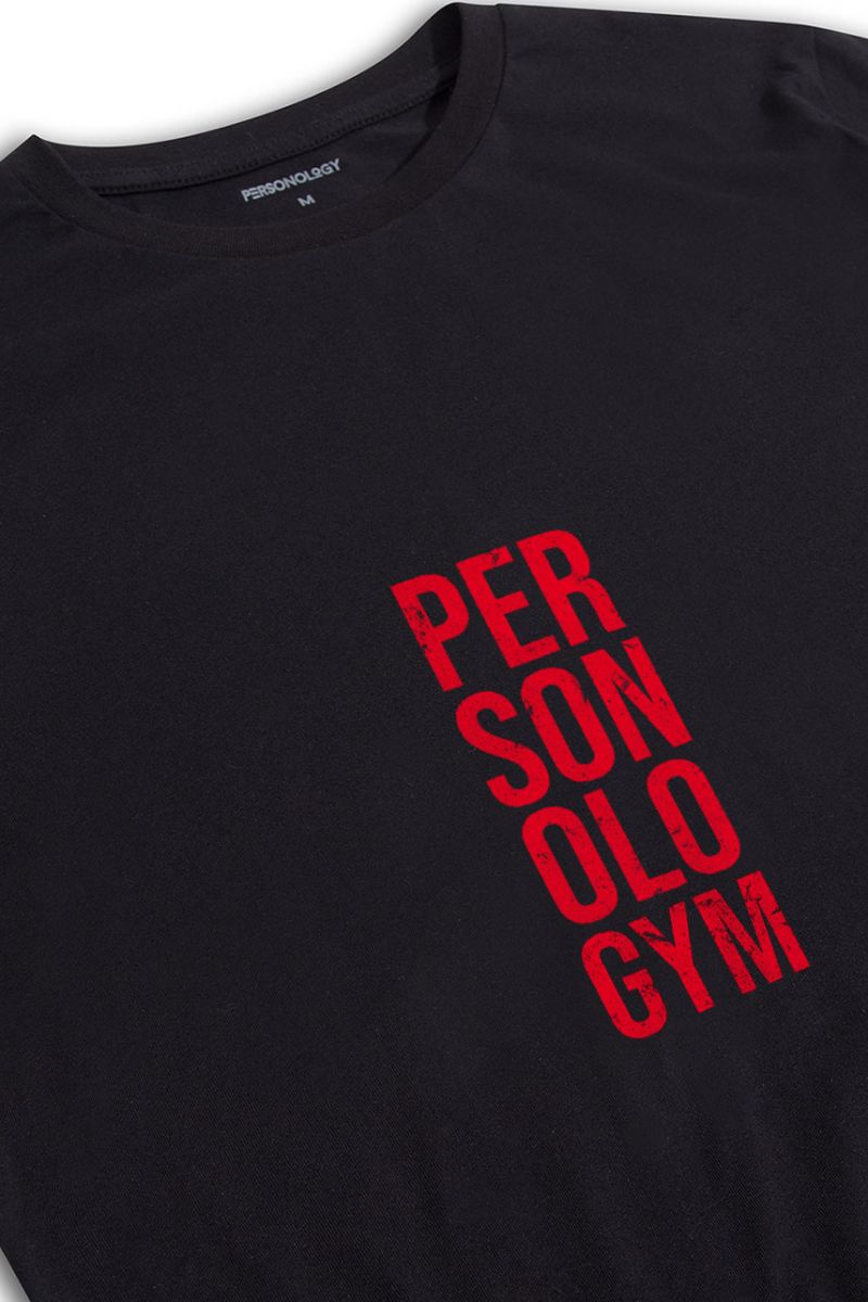 Black Soft Fabric Personologym Design Short Sleeve Tee