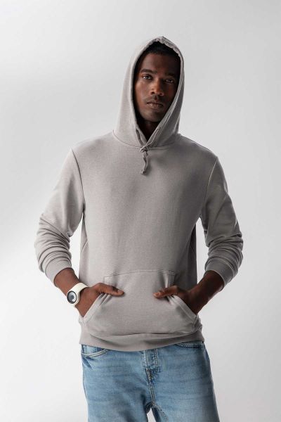 Grey Premium Cotton Basic Design Pullover Hoodie