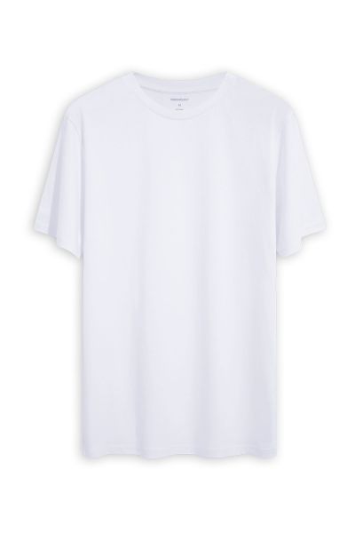 White Soft Fabric Basic Design Short Sleeve Tee