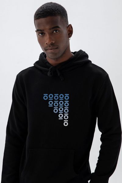 Black Premium Cotton Personologo Design Pullover Hoodie