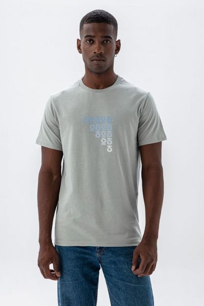 Grey Soft Fabric Personologo Design Short Sleeve Tee