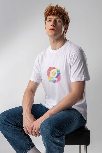 White Soft Fabric Happy Pride Design Short Sleeve Tee