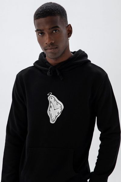 Black Premium Cotton Crying Watch Design Pullover Hoodie