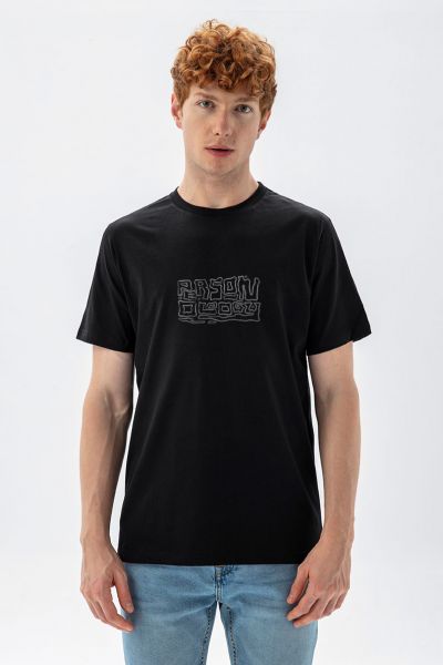 Black Soft Fabric Typepic Personology Design Short Sleeve Tee