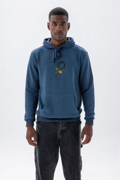 Navy Premium Cotton Alef Design Pullover Hoodie