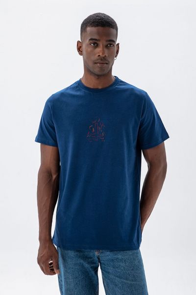 Navy Soft Fabric Mini Hell Design Short Sleeve Tee