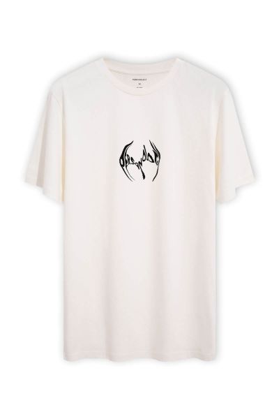 Off White Soft Fabric personology Design Short Sleeve Tee