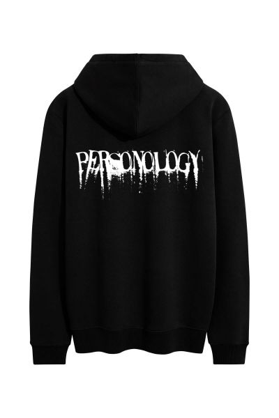 Black Premium Cotton Personology Design Pullover Hoodie