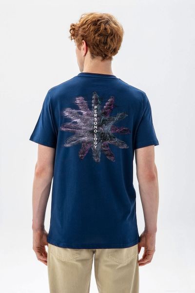 Navy Soft Fabric Seastar Design Short Sleeve Tee