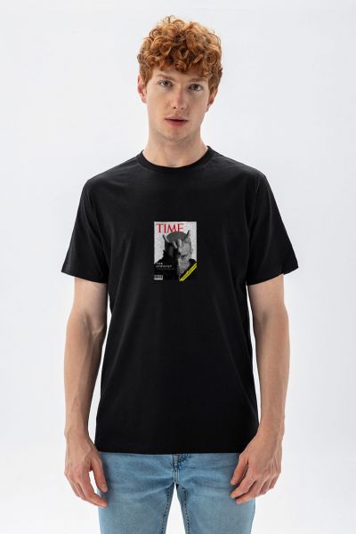 Black Soft Fabric The Lyricist Design Short Sleeve Tee