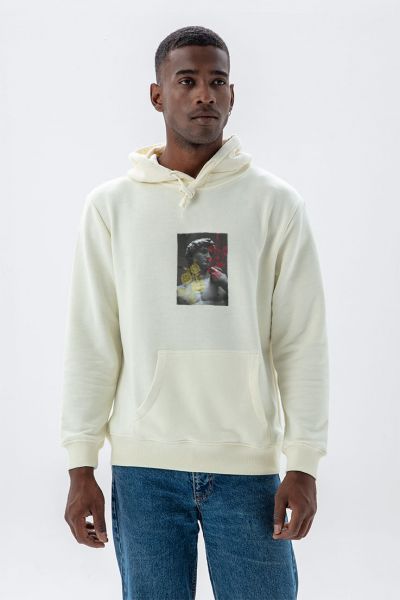 Ecru Premium Cotton David Design Pullover Hoodie