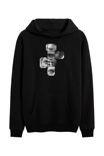 Black Premium Cotton Steve Tee Design Pullover Hoodie