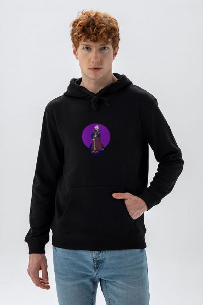 Black Premium Cotton Ottoman Design Pullover Hoodie