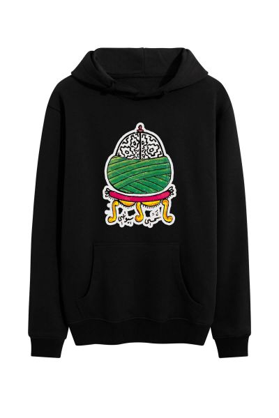 Black Premium Cotton Sufism Design Pullover Hoodie