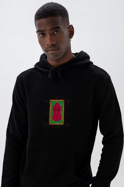 Black Premium Cotton Prayer Rug Design Pullover Hoodie