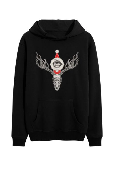 Black Premium Cotton Illuminati Design Pullover Hoodie