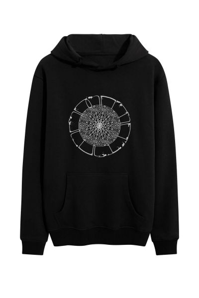 Black Premium Cotton Sufism Design Pullover Hoodie