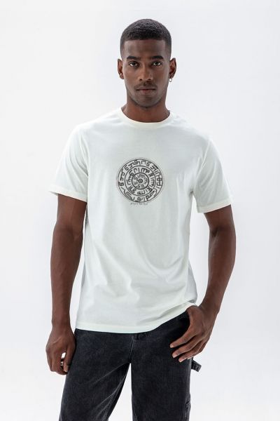 Off White Soft Fabric Sufism Design Short Sleeve Tee