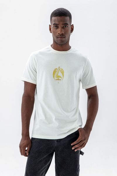 Off White Soft Fabric Sufism Design Short Sleeve Tee