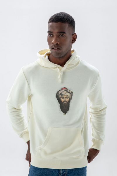 Ecru Premium Cotton Sufism Design Pullover Hoodie