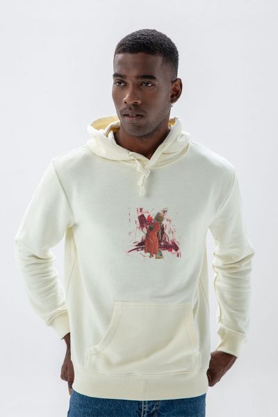 Ecru Premium Cotton Ottoman Design Pullover Hoodie