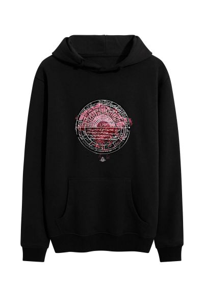 Black Premium Cotton Sufism Design Pullover Hoodie