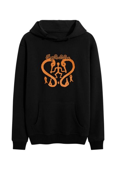 Black Premium Cotton Theology Design Pullover Hoodie