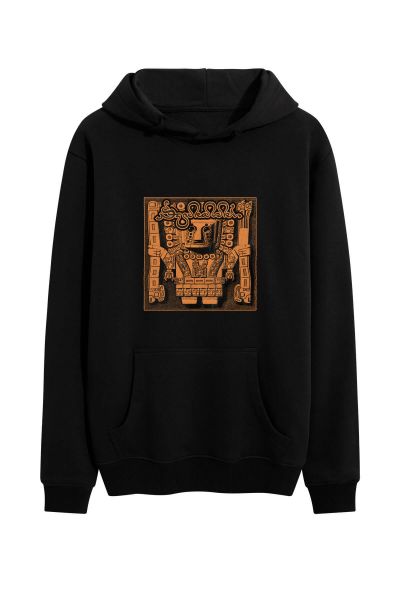 Black Premium Cotton Theology Design Pullover Hoodie