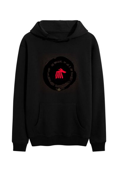 Black Premium Cotton Theology Design Pullover Hoodie