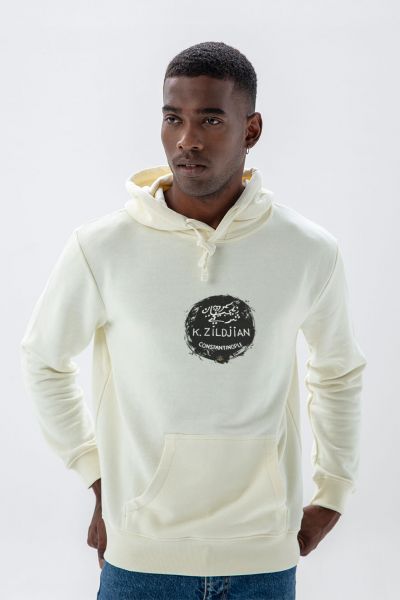 Ecru Premium Cotton Constantinople Design Pullover Hoodie