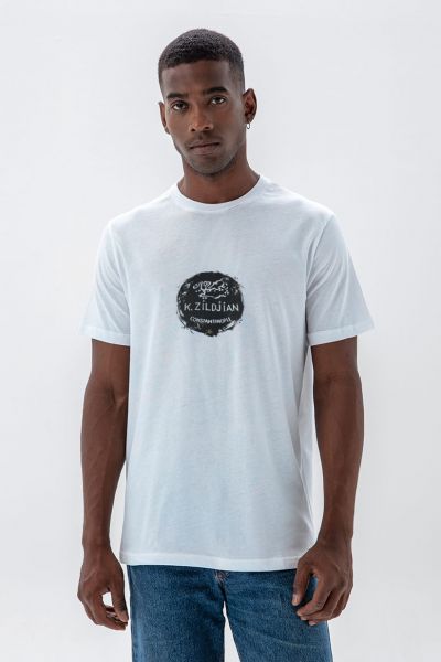 White Soft Fabric Constantinople Design Short Sleeve Tee