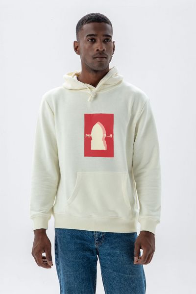 Ecru Premium Cotton Pretentious Design Pullover Hoodie