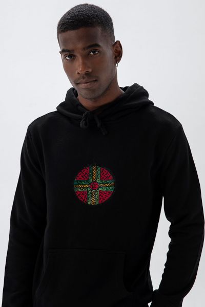 Black Premium Cotton Symbol Design Pullover Hoodie