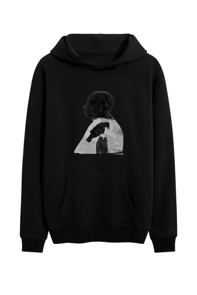 Black Premium Cotton Alfred Hitchcock Design Pullover Hoodie