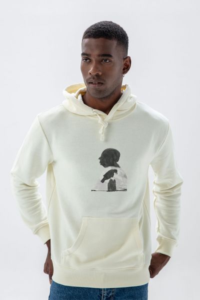 Ecru Premium Cotton Alfred Hitchcock Design Pullover Hoodie