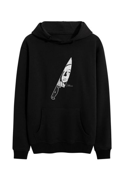 Black Premium Cotton Alfred Hitchcock Design Pullover Hoodie