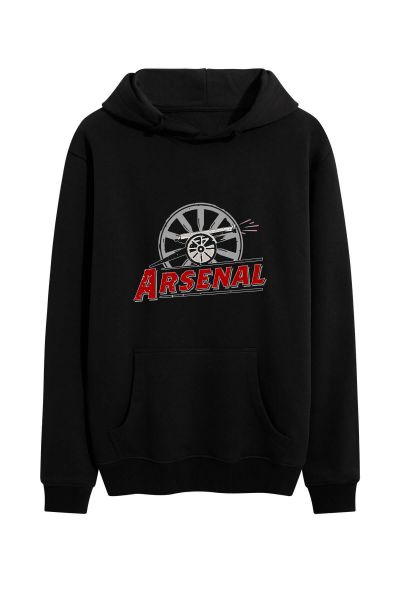 Black Premium Cotton Arsenal Design Pullover Hoodie