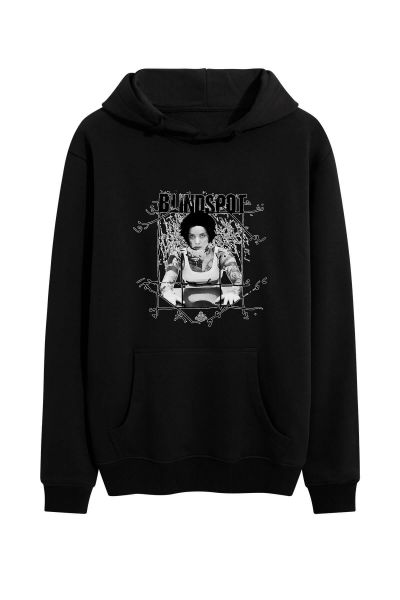 Black Premium Cotton Blinspot Design Pullover Hoodie