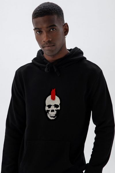 Black Premium Cotton Skull Design Pullover Hoodie