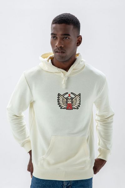 Ecru Premium Cotton Skull Design Pullover Hoodie