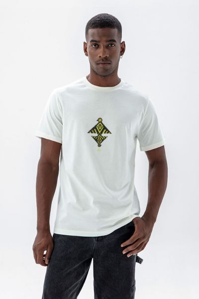 Off White Soft Fabric Bird Design Short Sleeve Tee