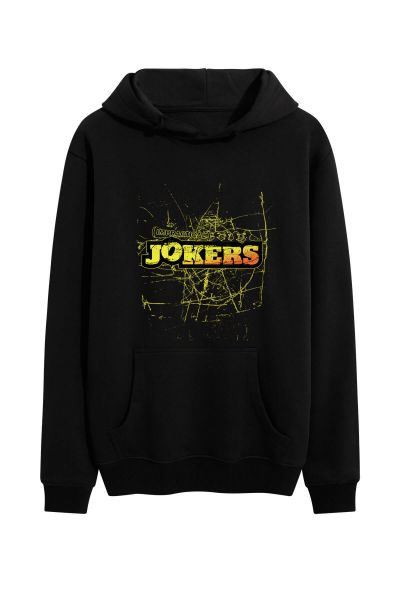 Black Premium Cotton Jokers Design Pullover Hoodie