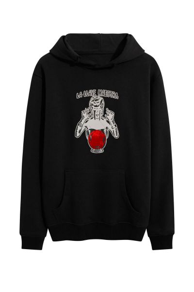 Black Premium Cotton Maestra Design Pullover Hoodie