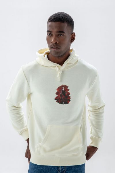 Ecru Premium Cotton Celebrity Design Pullover Hoodie