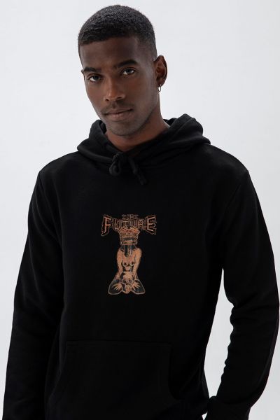 Black Premium Cotton No Future Design Pullover Hoodie