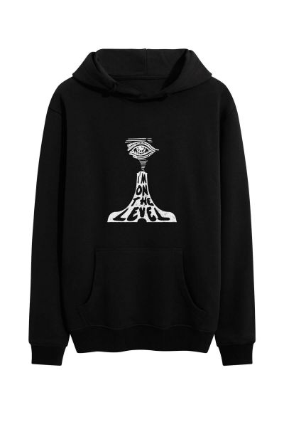 Black Premium Cotton Illuminati Design Pullover Hoodie