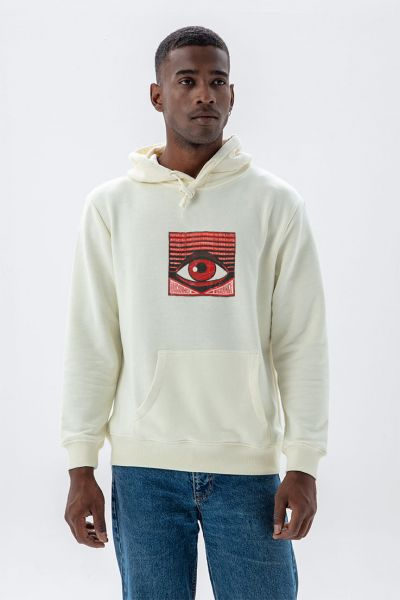 Ecru Premium Cotton Uigilance Design Pullover Hoodie