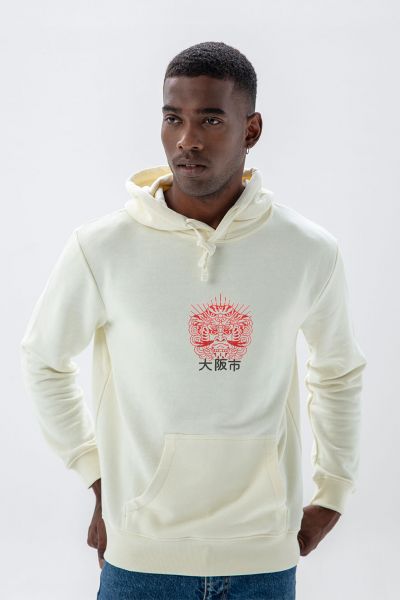 Ecru Premium Cotton Japanese Design Pullover Hoodie