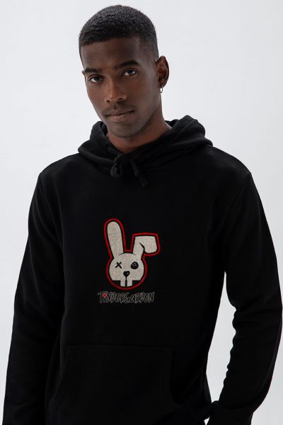 Black Premium Cotton Tindergarden Design Pullover Hoodie